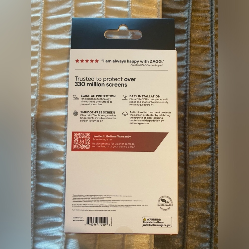 NEW -ZAGG - InvisibleShield Glass Elite 360 Bumper Screen Protection Apple Watch - Picture 3 of 3